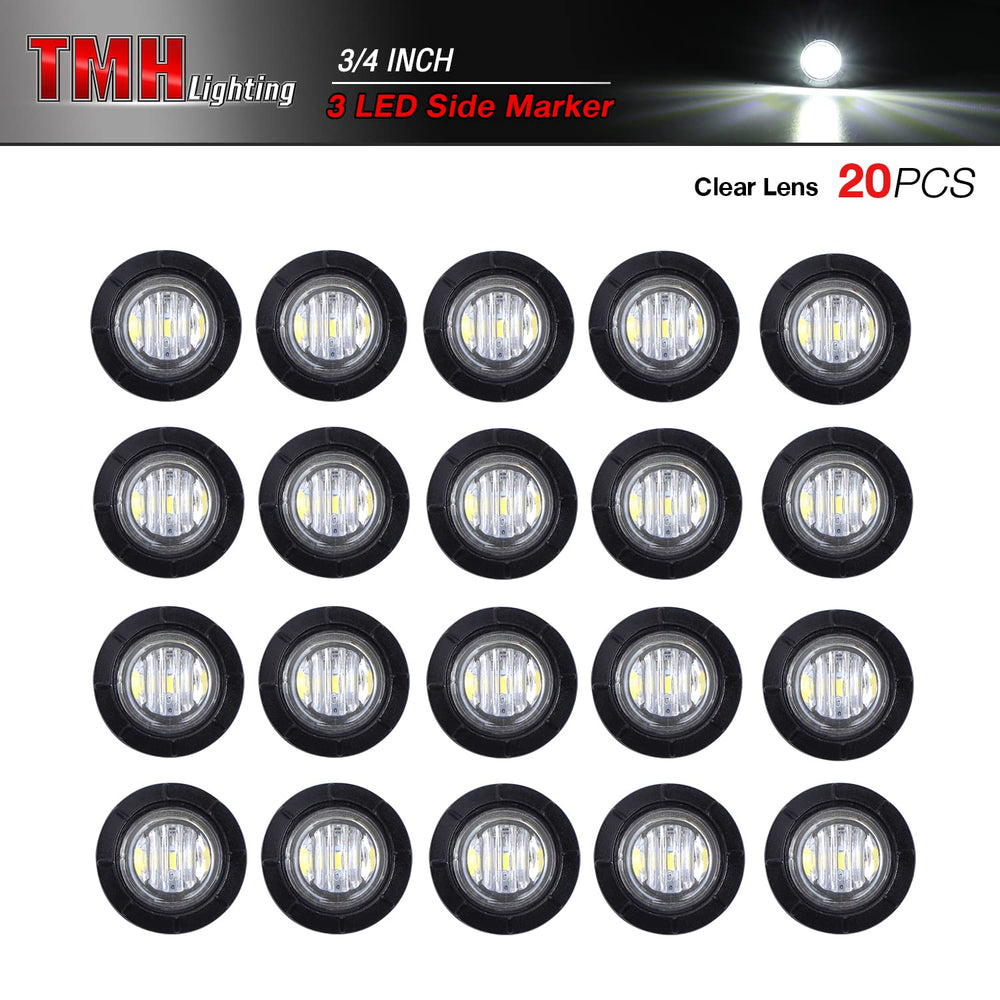 TMH 3/4in marker light front view for trucks, enhances daytime signaling.