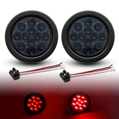 TMH 4-inch LED stop tail light with smoked red lens for trucks