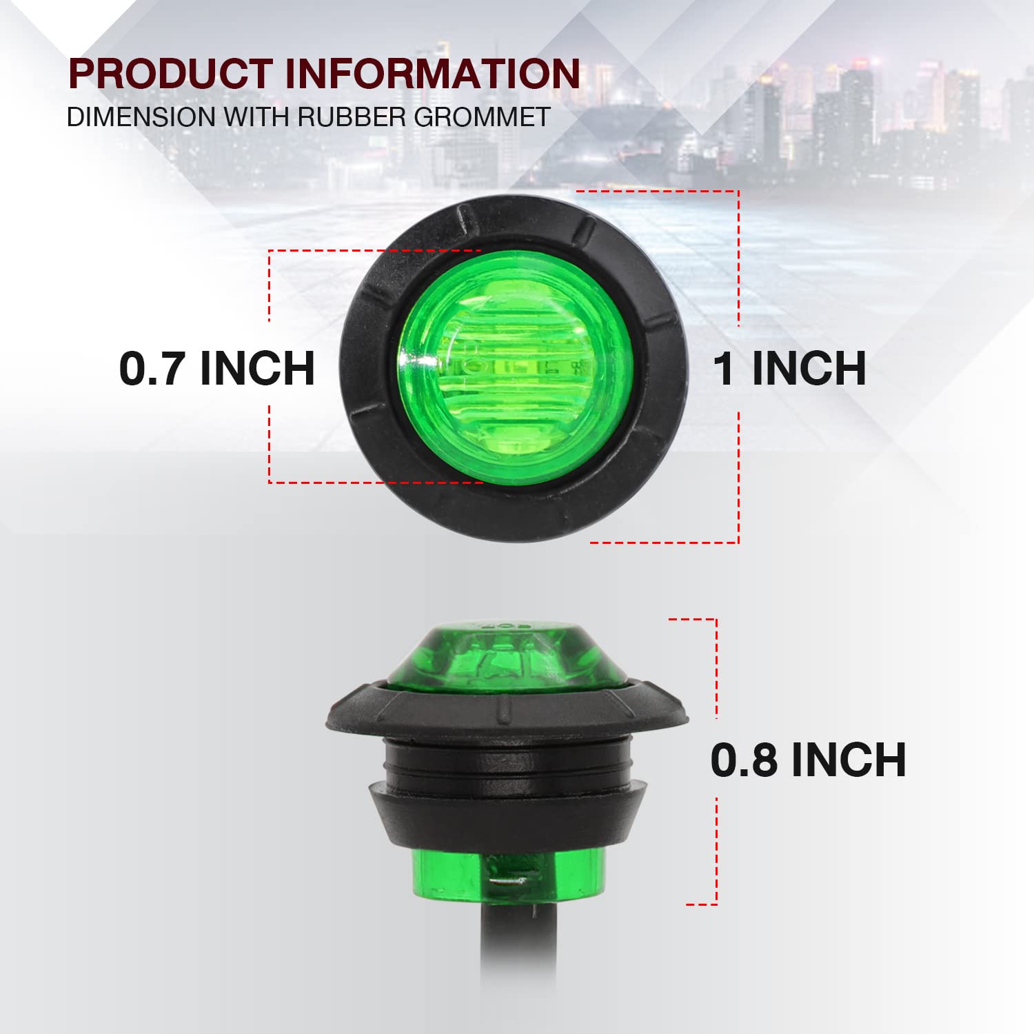 TMH 60 lumen compact round LED marker light with bright output.