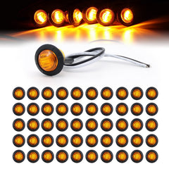 TMH amber 3-4 inch round marker light with clear visibility for trailers.