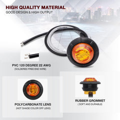 TMH amber lens side marker light provides bright side illumination for trucks.