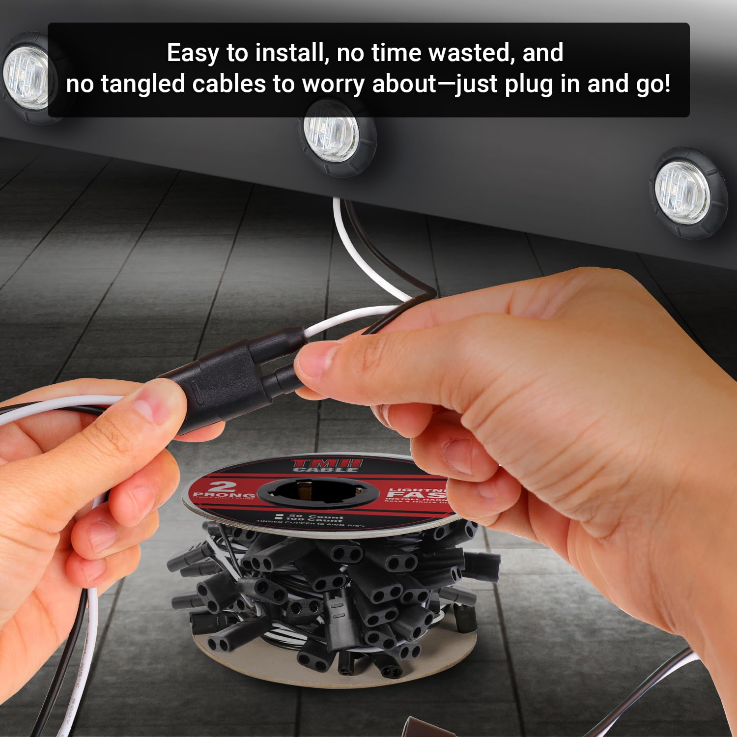TMH easy-install wiring for LED marker lights on vehicles