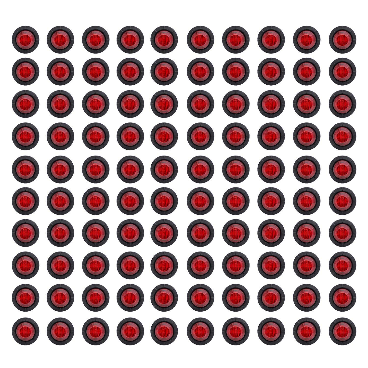 TMH 3/4-inch red LED marker light front view enhances trailer visibility.