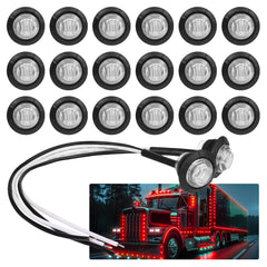 TMH three-quarter-inch red LED marker with clear lens for trailer visibility in all weather