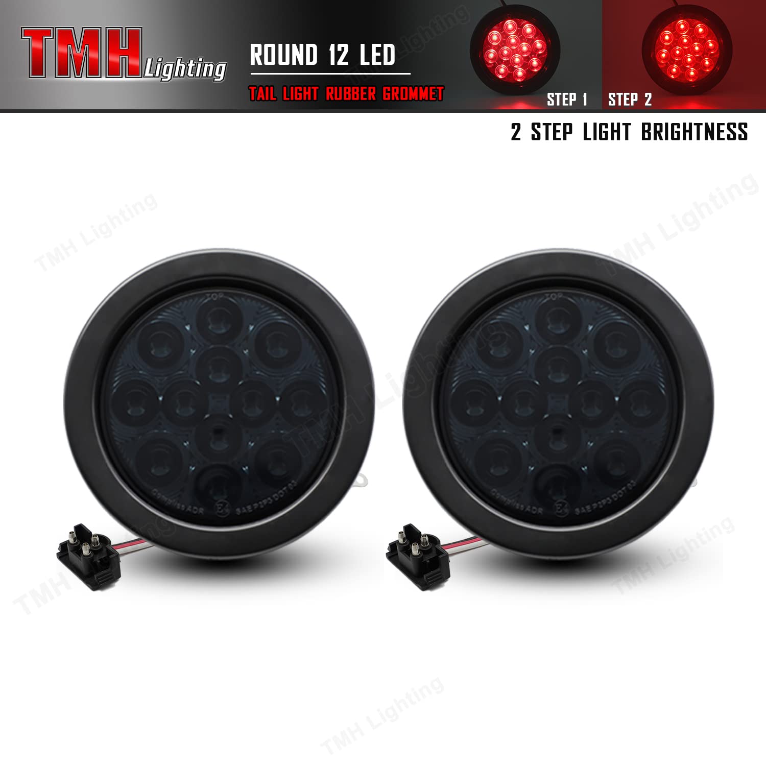 TMH pack of two 4-inch lights for two-function signaling
