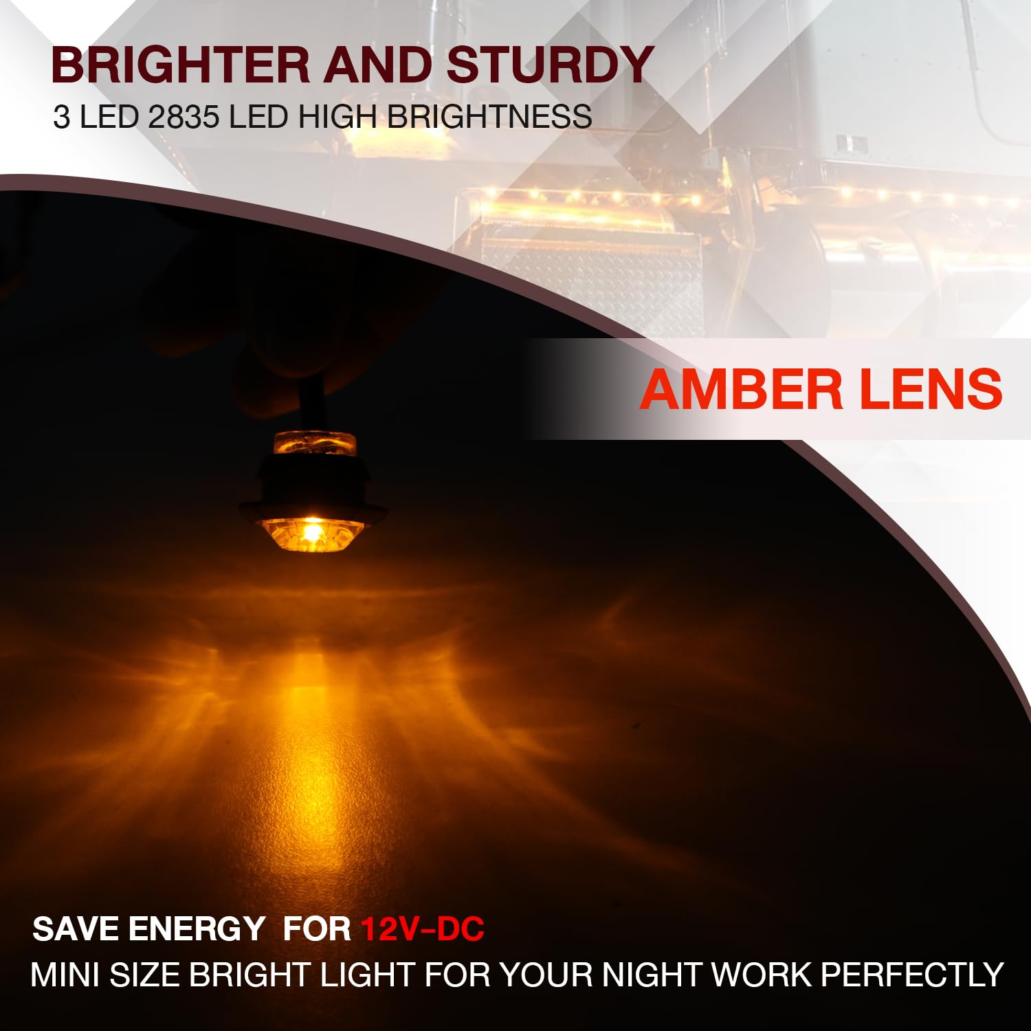 TMH pack of 20 amber lights ready for truck, trailer, or RV upgrades