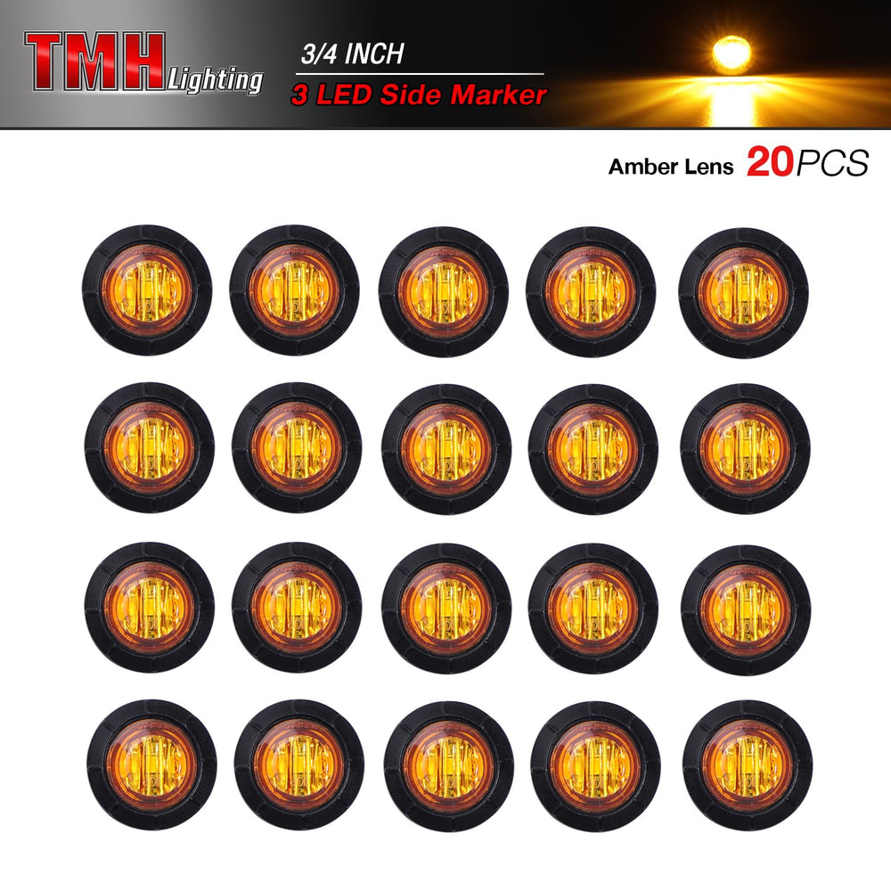TMH amber LED clearance light side angle for safe marking
