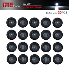 TMH smoked-lens round marker rear view ensures visibility from behind on RVs and buses.