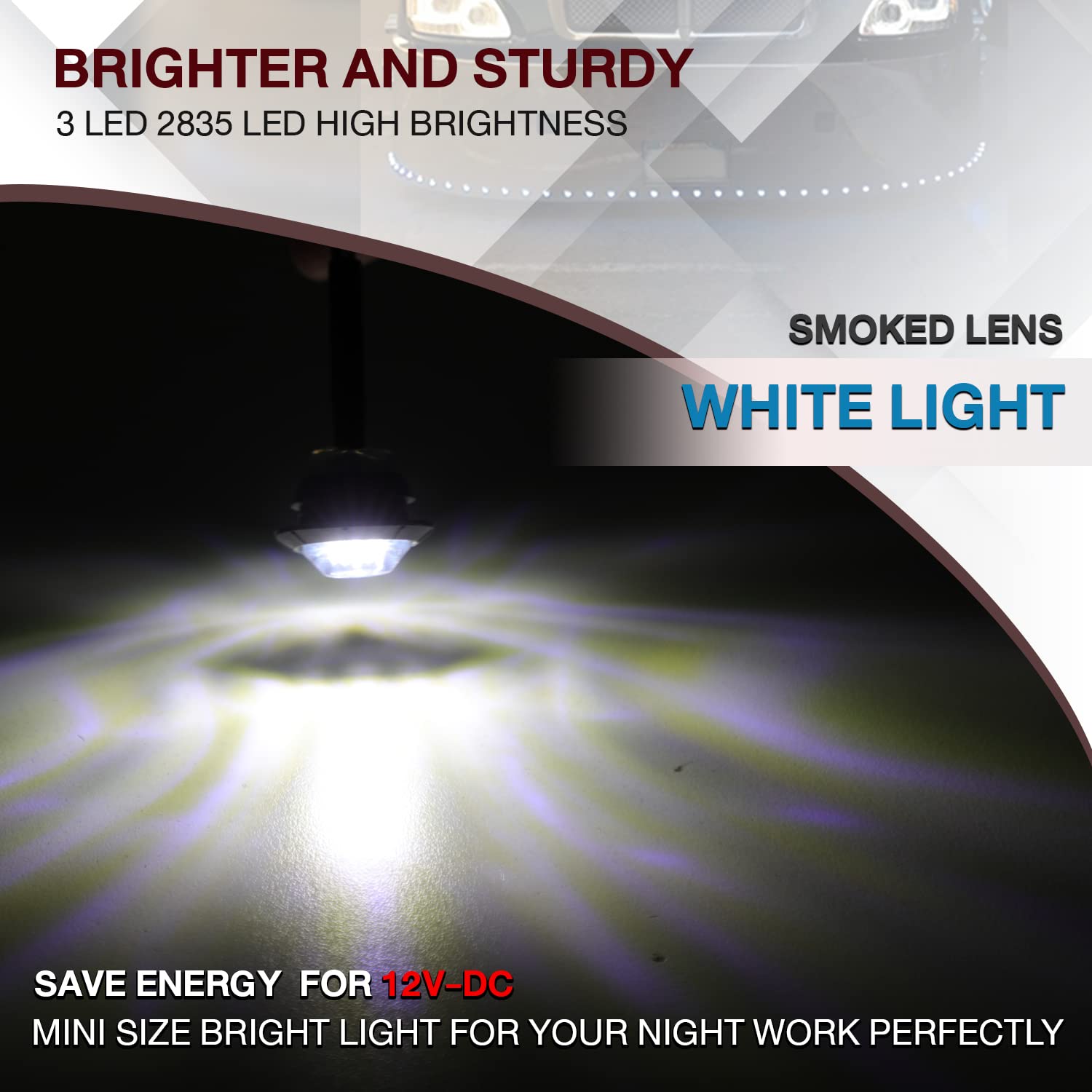 TMH universal-fit marker light suits trailers, trucks, and vans for safer lane transitions.