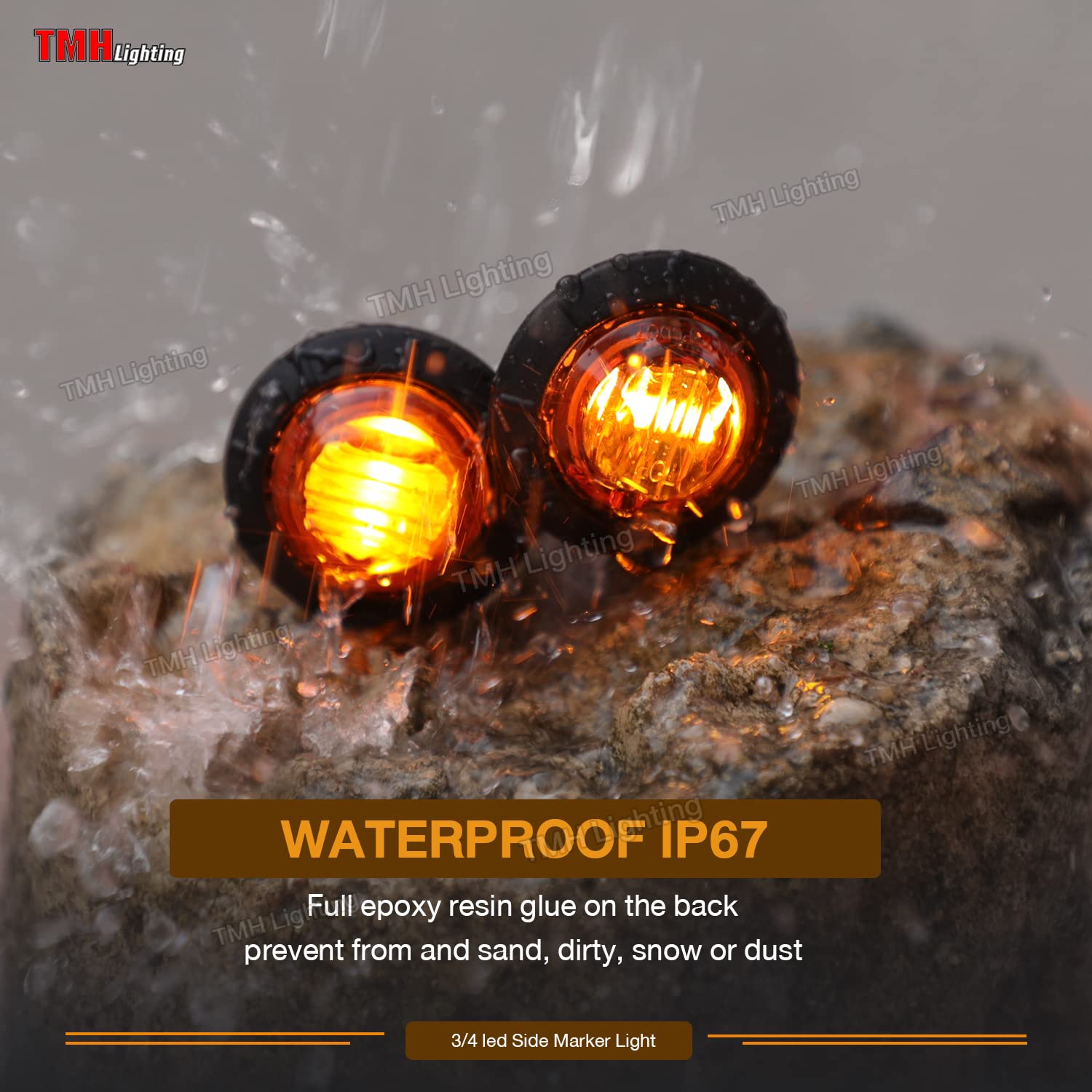 TMH trailer marker light installed on vehicle highlights enhanced nighttime visibility.