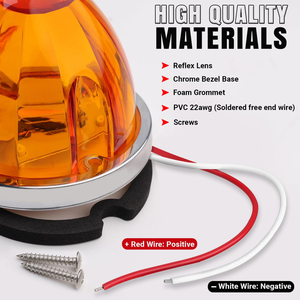 TMH Watermelon Amber Light with chrome bezel shines on bumpers for easy identification.
