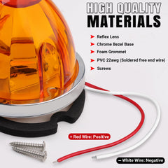 TMH Watermelon Amber Light with chrome bezel shines on bumpers for easy identification.