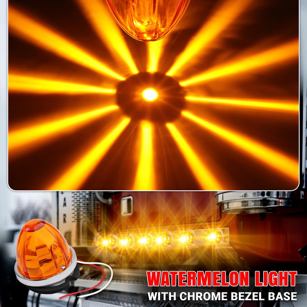 TMH Watermelon Amber Side Marker Light for trucks, right-side view, boosts road presence.
