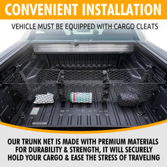 TN TrunkNets cargo net in trunk secures groceries and gear during drives