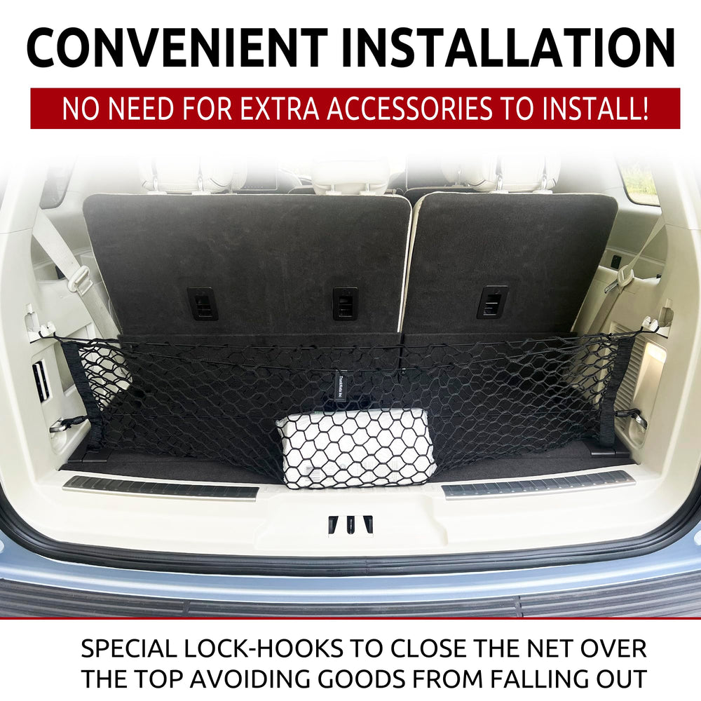 TN TrunkNets envelope-style trunk net close-up shows durable elasticity for heavy items.