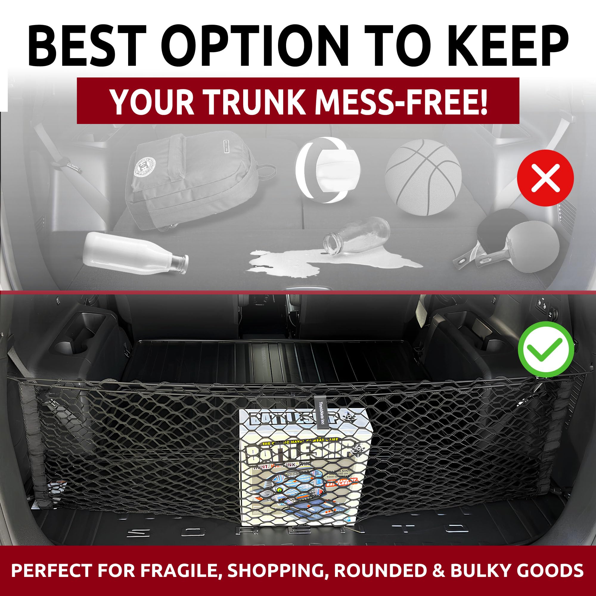 Folds flat when not in use to save space in the Sorento trunk