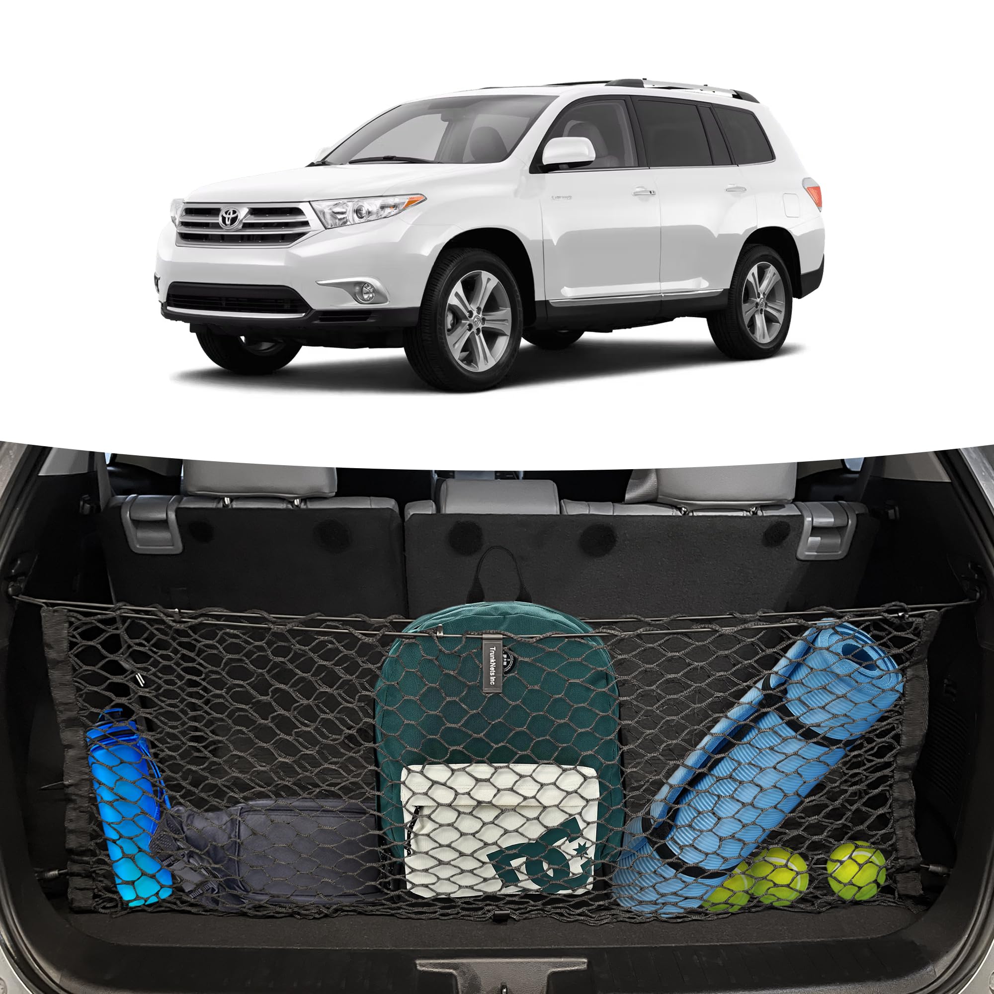 TN TrunkNets envelope cargo net folded flat to save trunk space.