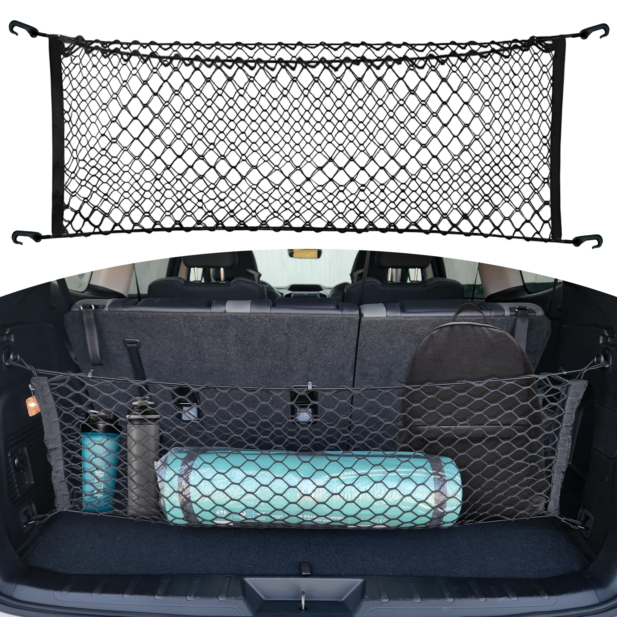 TN TrunkNets envelope-floor elastic trunk mesh cargo net keeping gear organized in Subaru Ascent