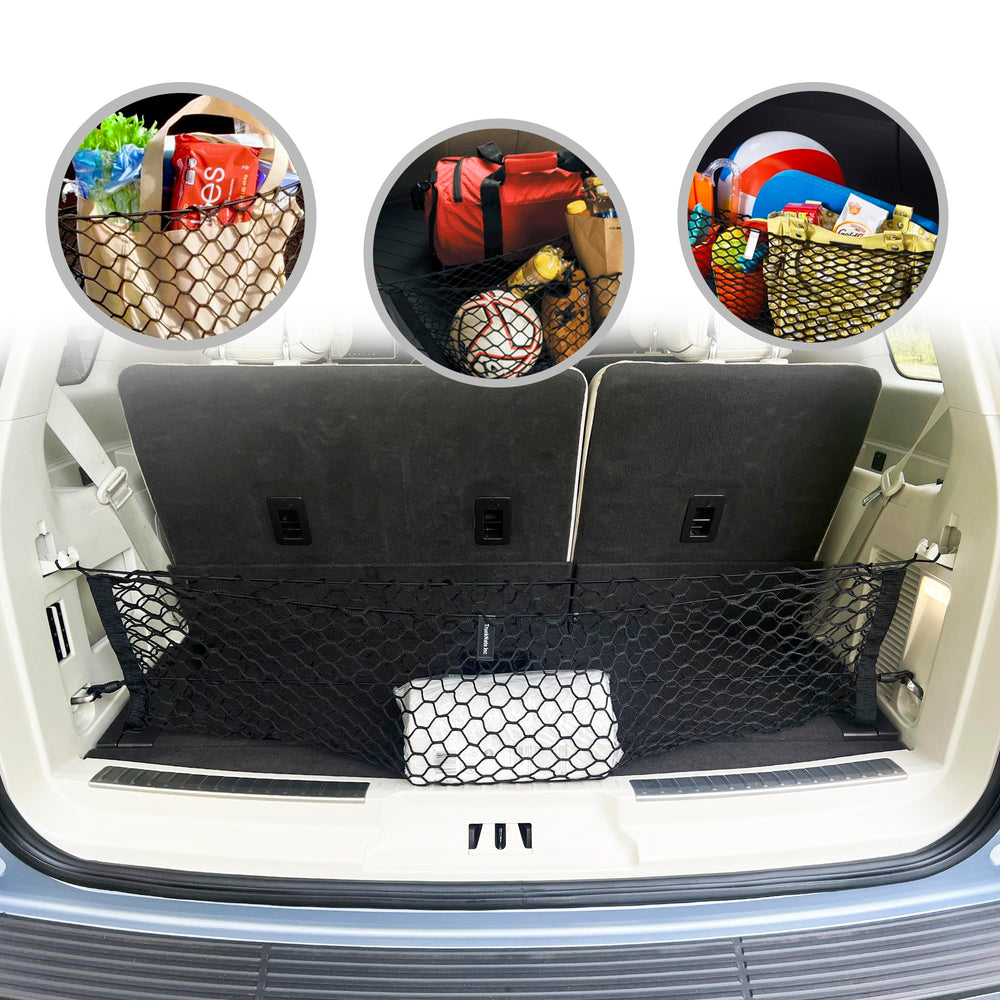TN TrunkNets envelope-style trunk net installed in Lincoln Navigator for organized cargo.