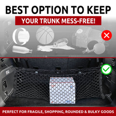 TN TrunkNets folded-flat trunk net storage keeps the cargo area tidy