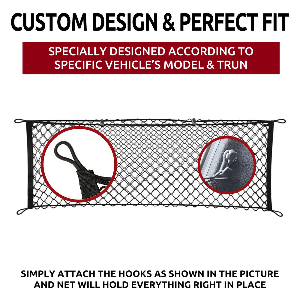 TN TrunkNets hammock design cargo net offers durable elastic storage
