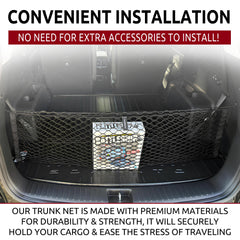 Easy installation with upside-down hooks for quick setup in the Kia Sorento trunk