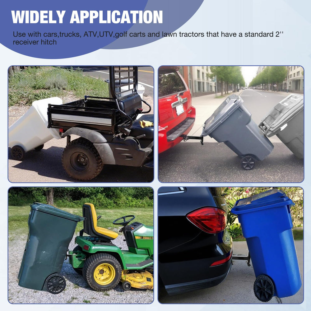 Heavy-duty steel trash hauler with rust-resistant coating in black