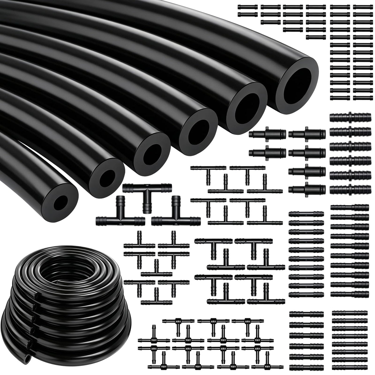 Tnisesm 134Pcs vacuum hose kit with six tubing sizes for flexible automotive maintenance