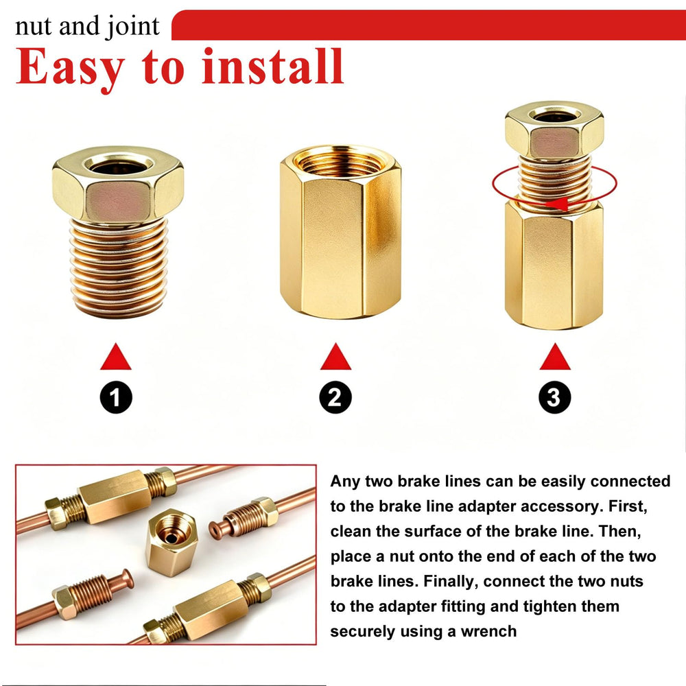 Tnisesm 7/16-24 nut close up for versatile brake line fitting options