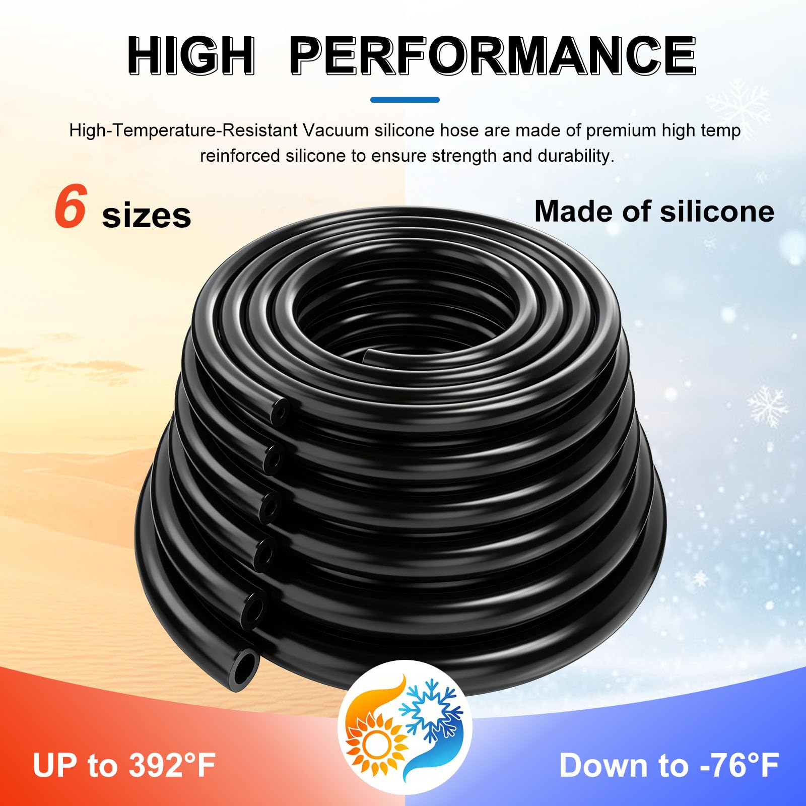 Tnisesm kit 5mm ID close-up, durable high-temp silicone performance