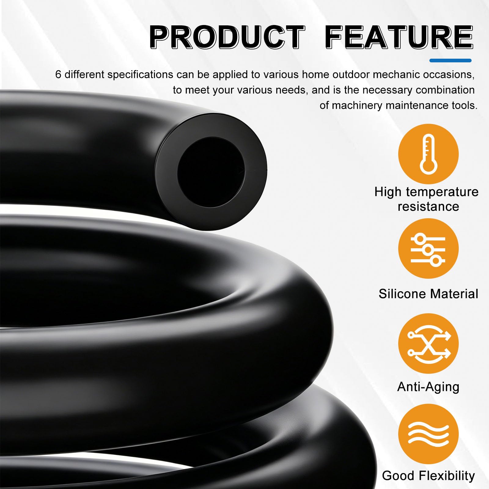 Tnisesm 3mm wall-thickness vacuum tubing provides sturdy construction.