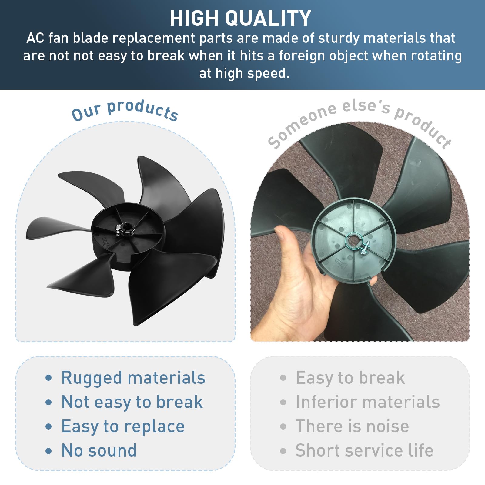 TNITRIB Dometic 3310709.005 durable blade resists damage at high speed.