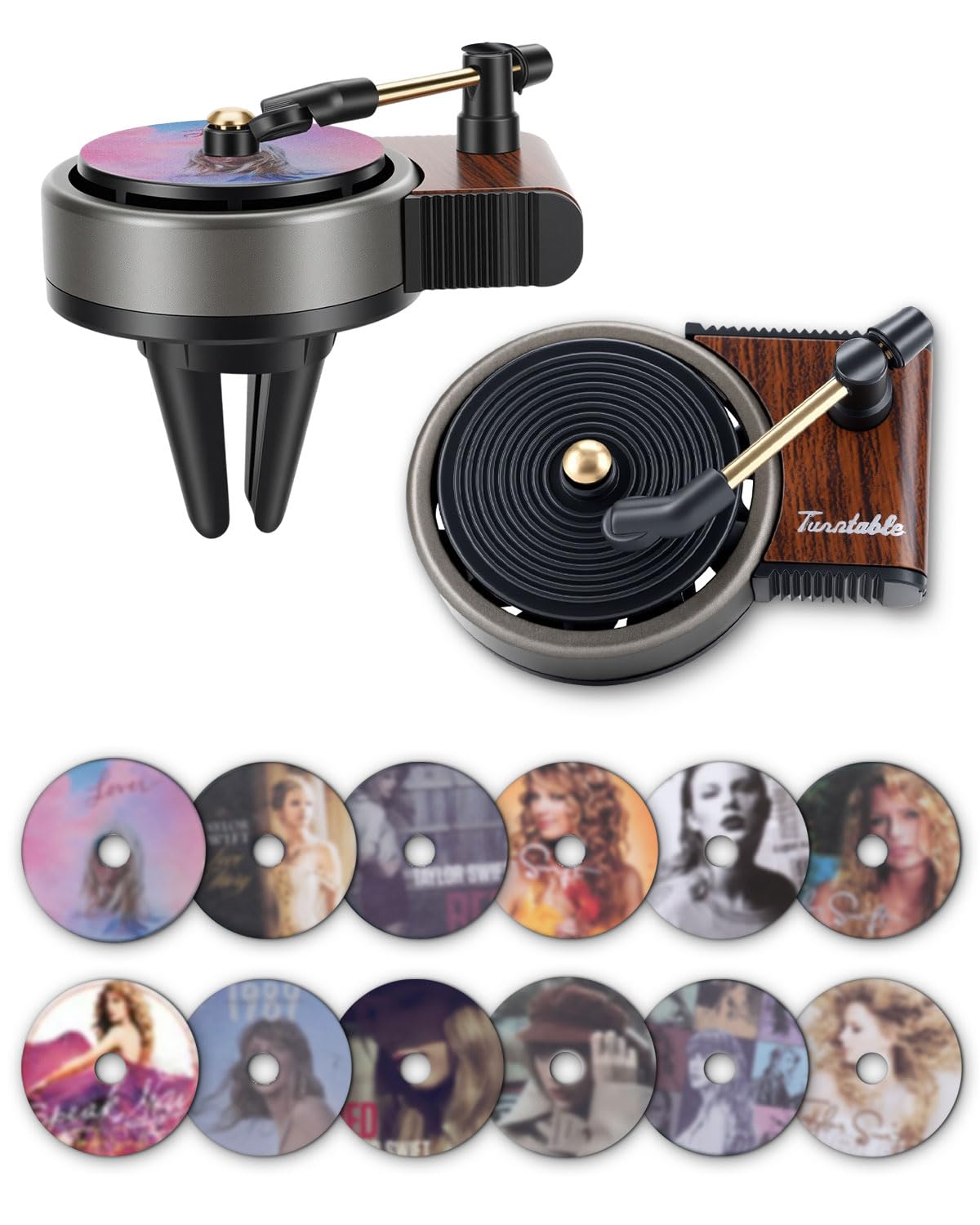 TNNEEV record-player vent-clip with vintage design diffuses fragrance in your car