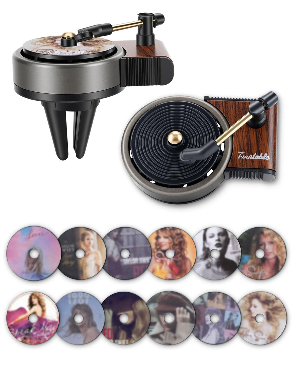 TNNEEV record-player vent clip with retro design for car fragrance diffusion.