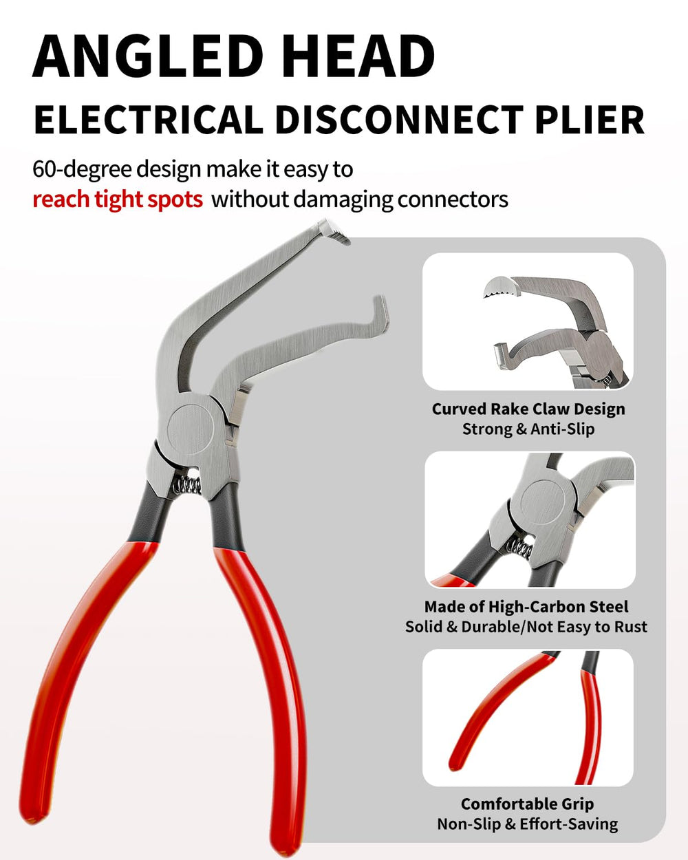 Tnuynoy double-ended crowbar tool enabling safe connector separation.
