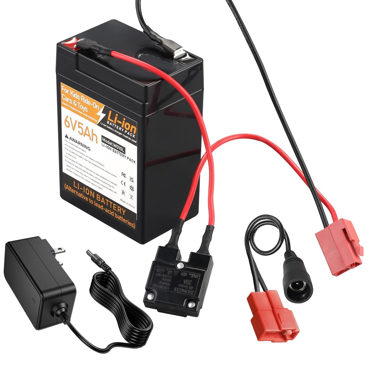 Tnvodejo 6V 5Ah battery pack for ride-on toys delivers steady power.