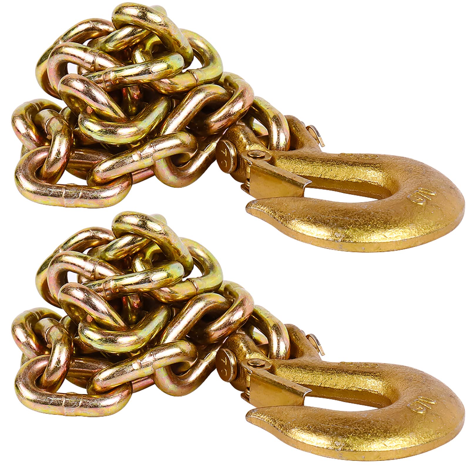 Tnyeobae 35-inch safety chain with 5/16 clevis hook for secure cross-chain towing.