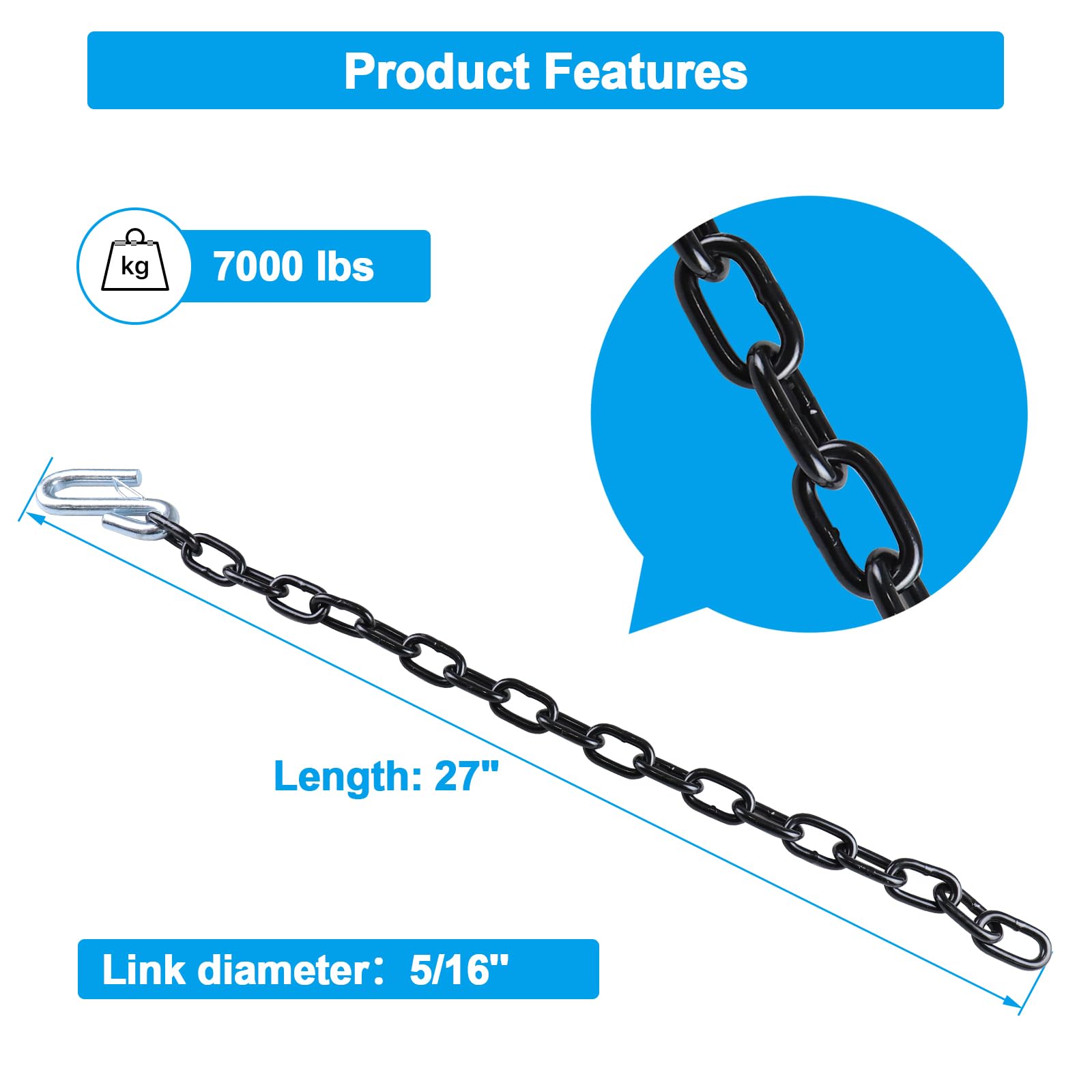 Black electrophoretic coating provides rust resistance for outdoor use.