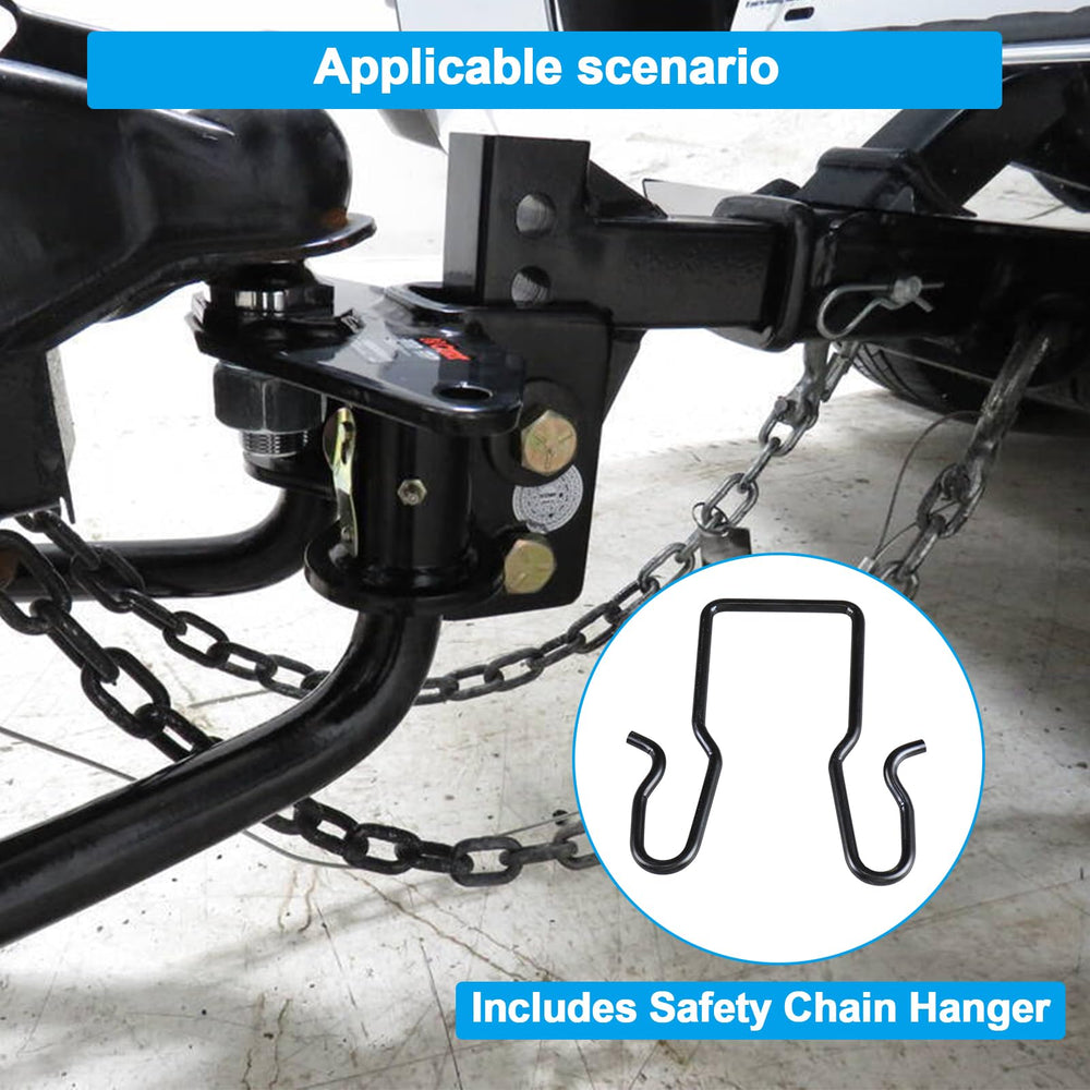 Chain hanger bracket included to prevent dragging and improve towing safety.