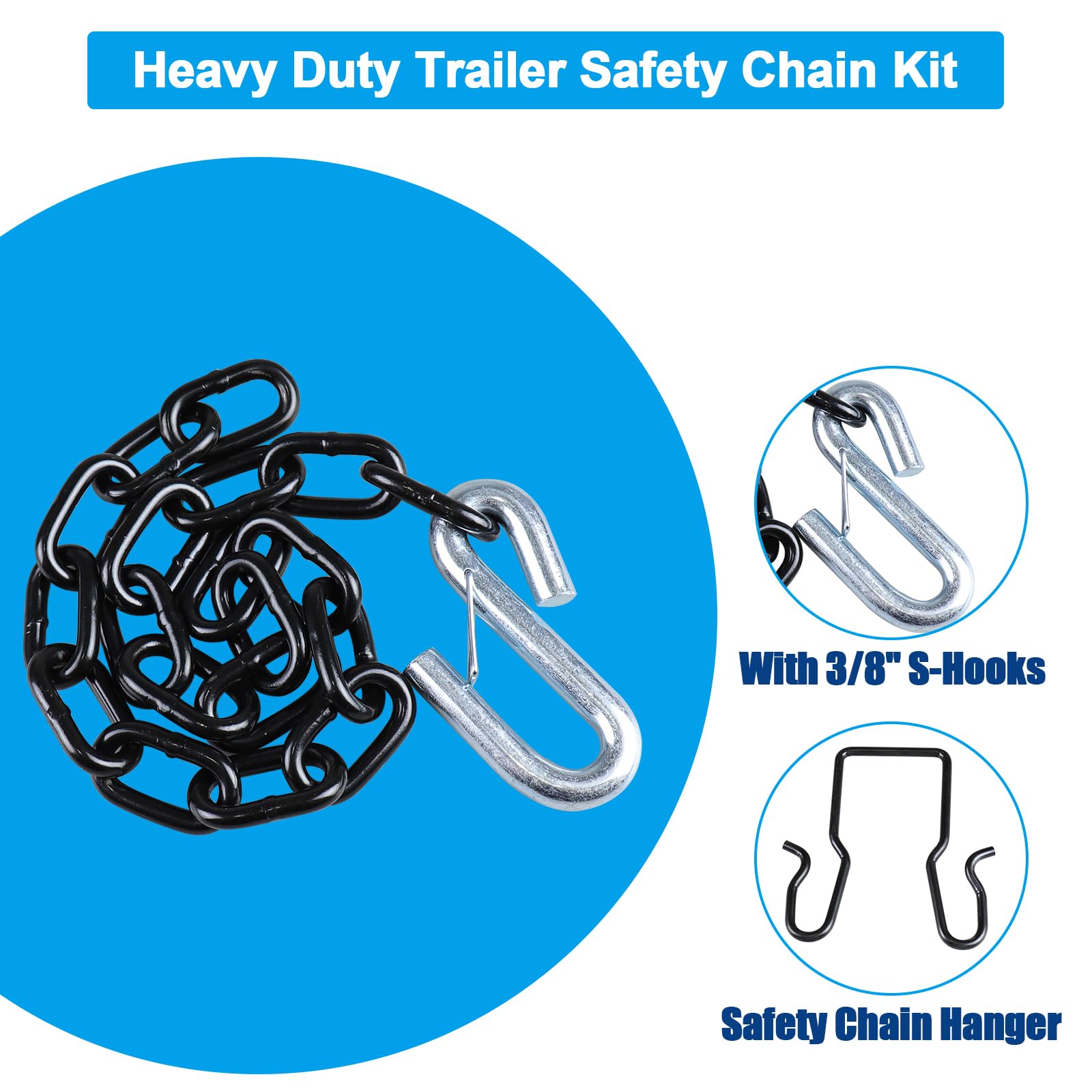 Closeup of Tnyeobae 3/8 inch S-hooks for fast, secure hookups.
