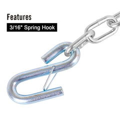 Tnyeobae spring-hook with latch provides secure attachment to hitch loops.