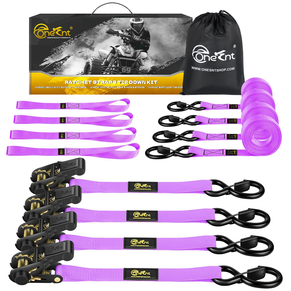 TOBUMO 4Pcs ratchet straps secure cargo during transit with strong webbing
