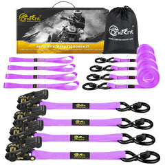 TOBUMO 4Pcs ratchet straps secure cargo during transit with strong webbing