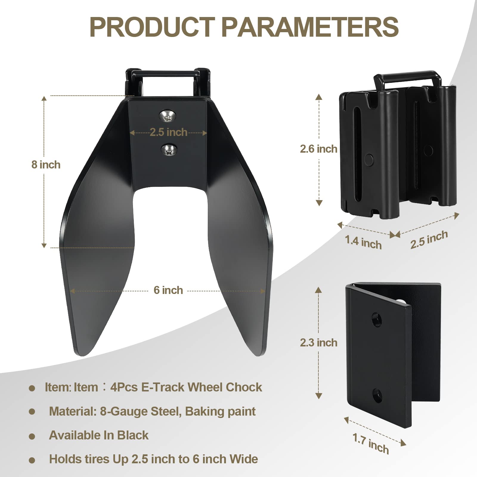 TOBUMO E-Track mount brackets provide stable rail mounting for wheels