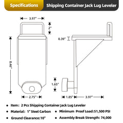 TOBUMO jack lug leveler side view emphasizes portability and comfortable grip.