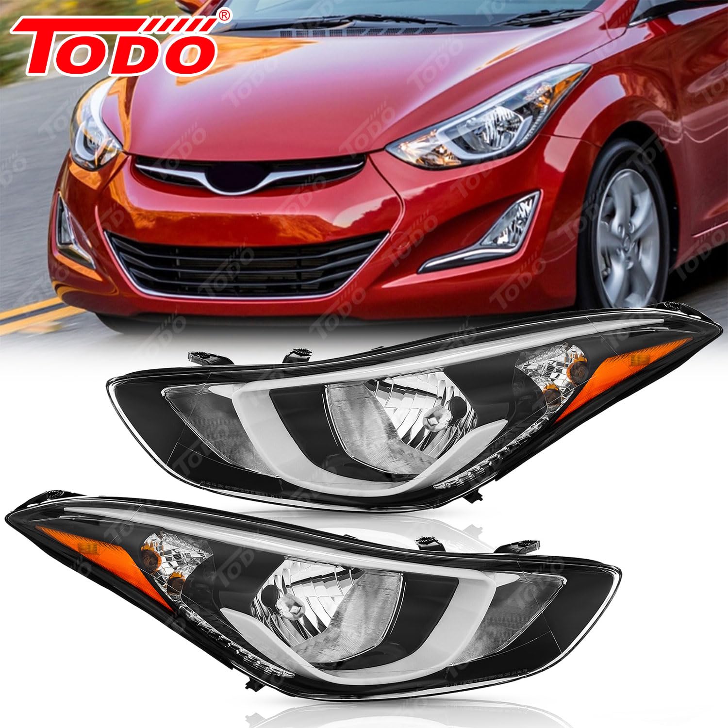 TODO Hyundai Elantra headlight assembly packaging ready for replacement