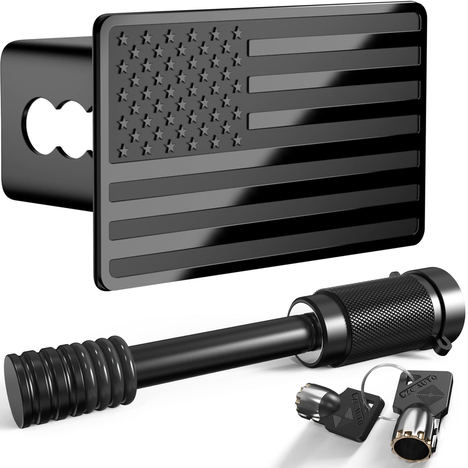 TOEASYTY American-flag hitch cover for 2-inch receivers adds patriotic style and protection