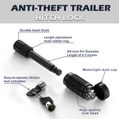 Sturdy key lock and lever of TOEASYTY hitch cover in action.