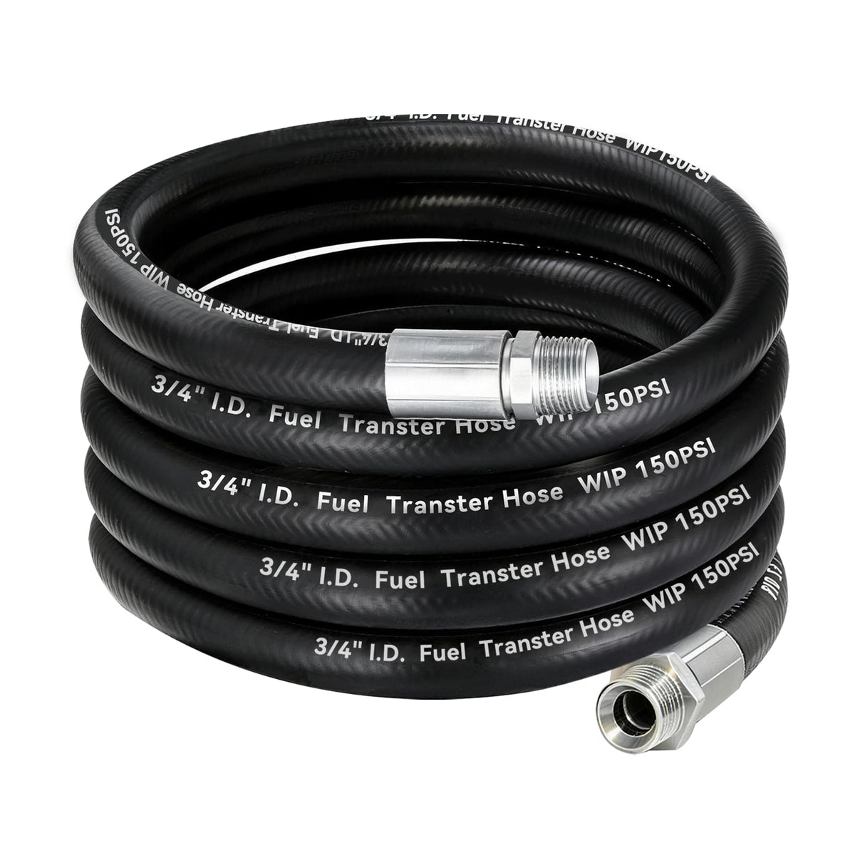 Togsher fuel transfer hose end-connection demonstrates secure, leak-free nozzle compatibility.