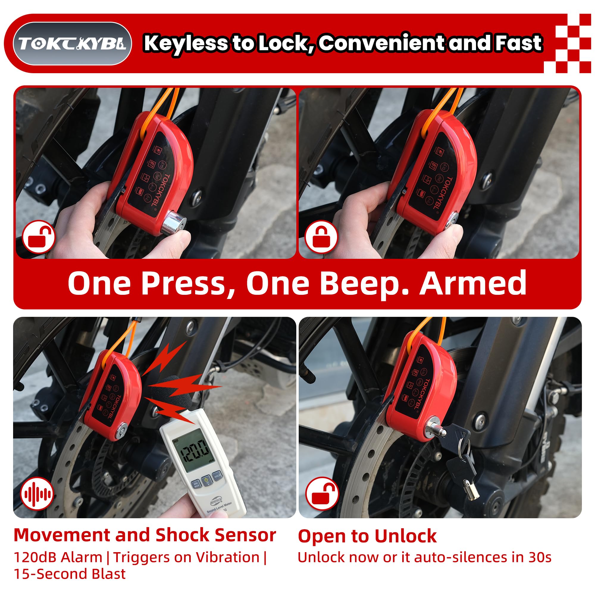 TOKCKYBL 5ft reminder cable keeps helmet secure and visible.